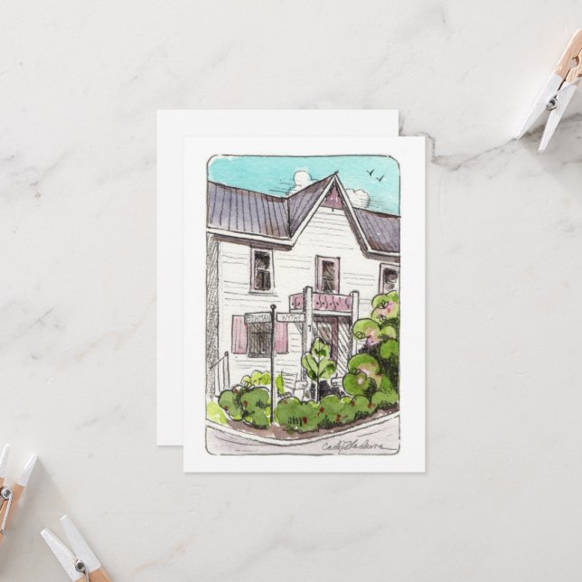 Viktorian House Chautuaqua Institute - Flat Card Kort (Fram/Back In Situ)