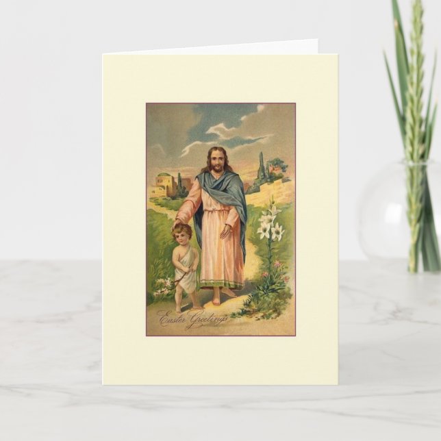 Viktorian Jesus Religiösa Påsk Greeting Card Helgkort (Framsida)