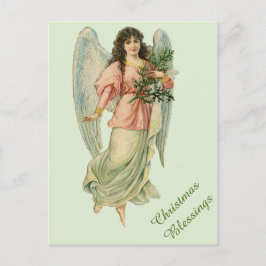 Viktorian jul Angel Vintage Blessings Card Helg Vykort