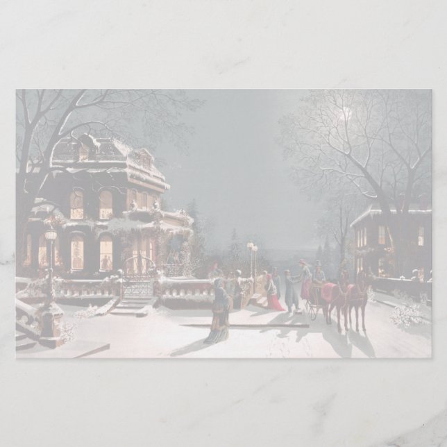 Viktorian jul Party Stationery Brevpapper (Framsida)