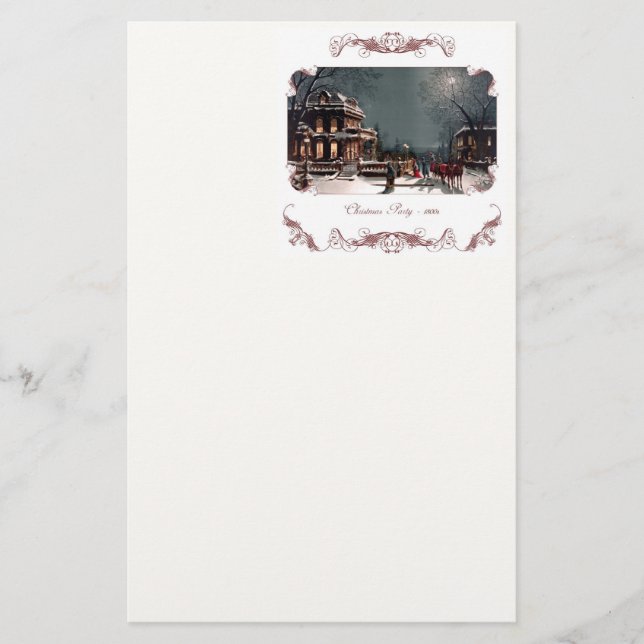 Viktorian jul Party Stationery Brevpapper (Framsida)