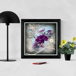 Viktorian Lila Plum Ro Grunge Poster