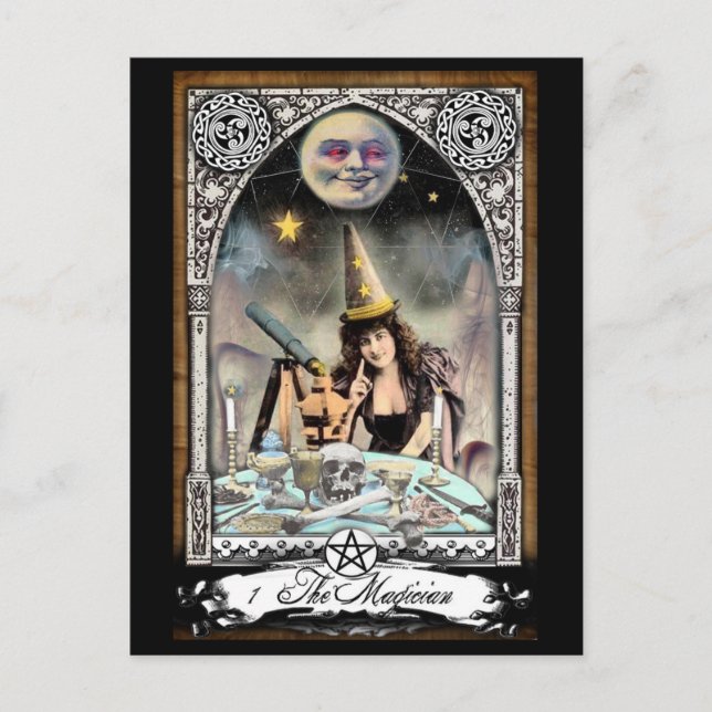Viktorian Magician Tarot Card-vykort Vykort (Framsida)