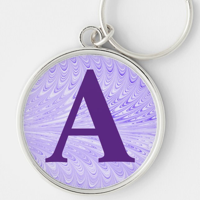 Viktorian Marcular Papper Personlig Initial Rund Silverfärgad Nyckelring (Framsidan)