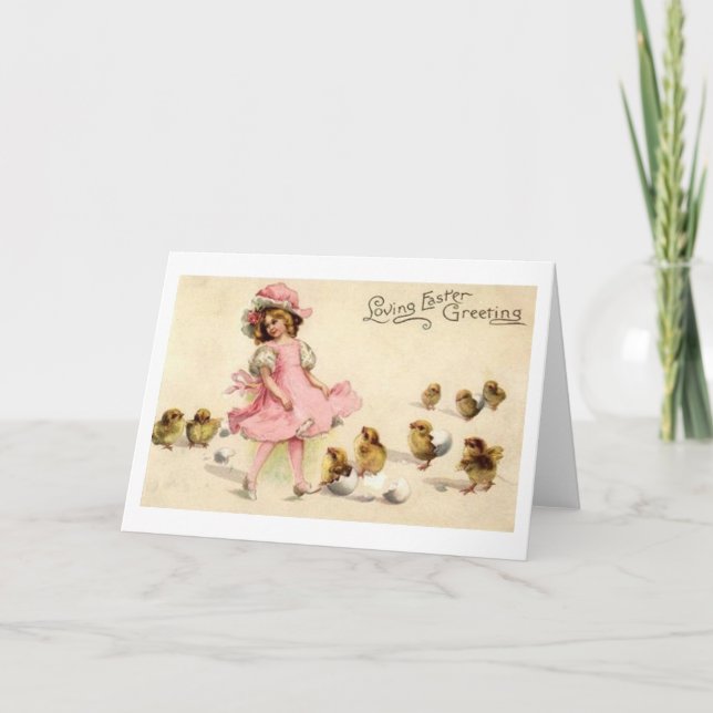 Viktorian Påsk-hälsningskort Helgkort (Framsida)