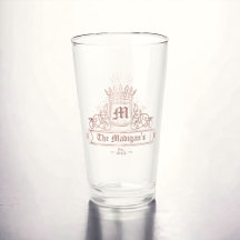 Viktorian Ro Guld Monogram Pint Pub Glass