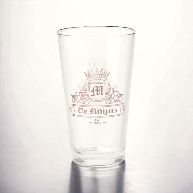 Viktorian Ro Guld Monogram Pint Pub Glass Glaskopp (Skapare uppladdad)