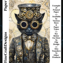 Viktorian Steampunk Black Cat AB6-Papper