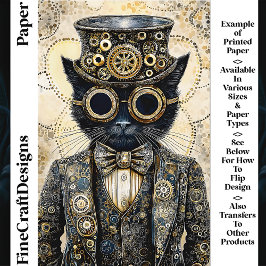 Viktorian Steampunk Black Cat AB6-Papper