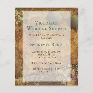 Viktorian Steampunk Budget Shower-inbjudningar Flygblad