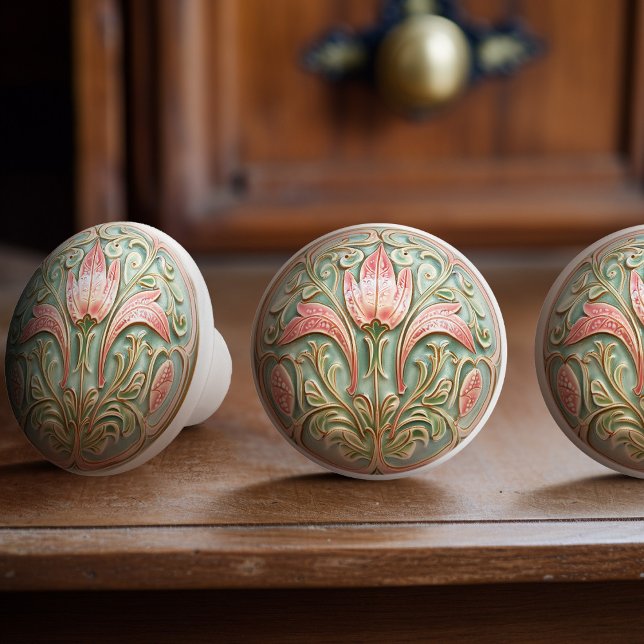Viktorian Tulip Charm Ceramic Knob Drag Knopp (Skapare uppladdad)