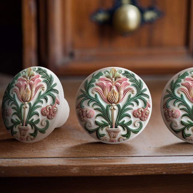 Viktorian Tulip Charm Ceramic Knob Drag Knopp (Skapare uppladdad)