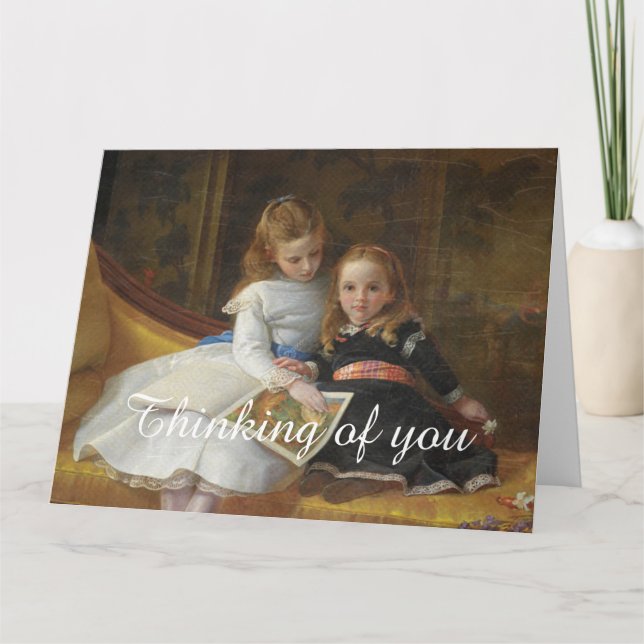 Viktorian Two Young Girls Big Card Kort (Framsida)