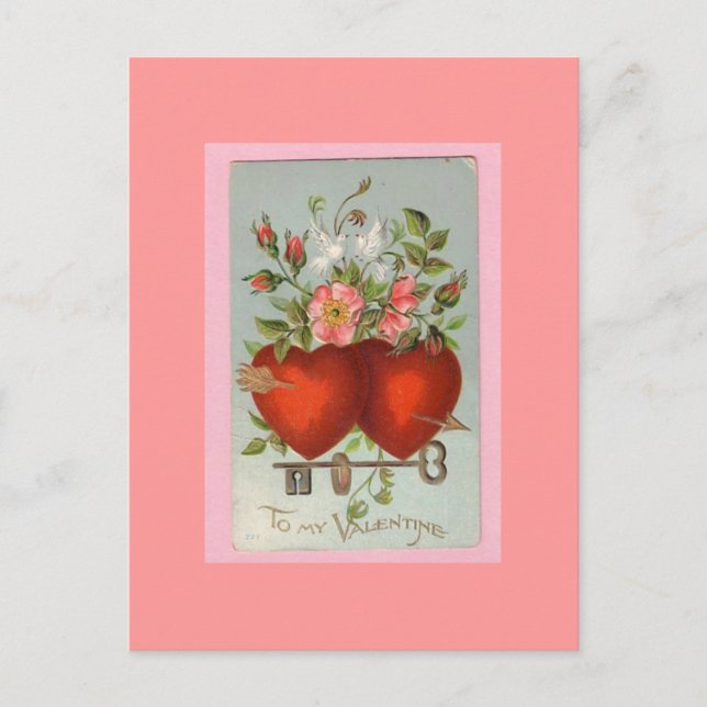 Viktorian Valentines vykort på dagen (Framsida)