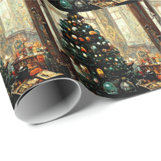 Viktorian Vintage jul Helgdag Wrapping Papper Presentpapper