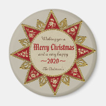 Viktoriansk 16-uddig guld-julstjärna, CC0964