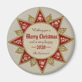 Viktoriansk 16-uddig guld-julstjärna, CC0964 Magnet