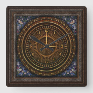 Viktoriansk baroque-klocka fyrkantig klocka