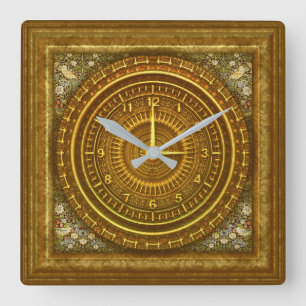 Viktoriansk baroque-klocka fyrkantig klocka