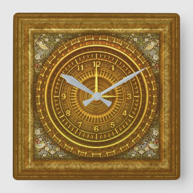 Viktoriansk baroque-klocka fyrkantig klocka (Framsida)