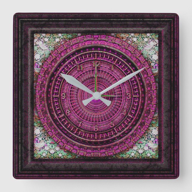 Viktoriansk baroque-klocka fyrkantig klocka (Framsida)