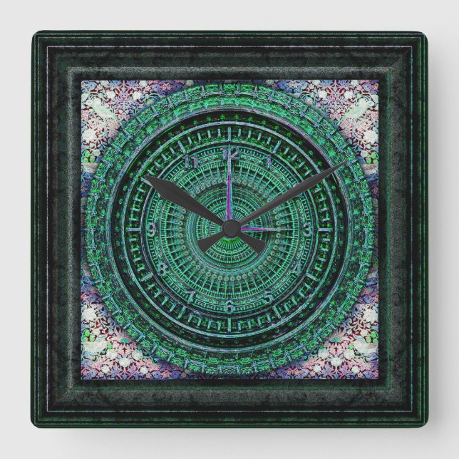 Viktoriansk baroque-klocka fyrkantig klocka (Framsida)