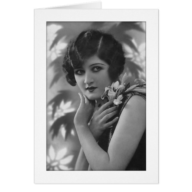 Viktoriansk bedövning i svartvitt hälsningskort (Framsidan)