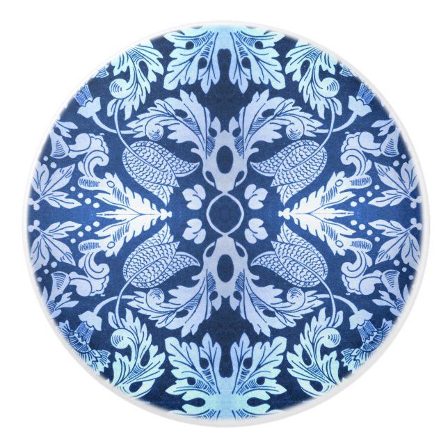 Viktoriansk blått Mönster-låda Knopp (Framsidan)