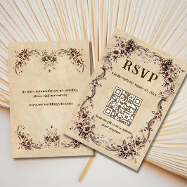 Viktoriansk blombröllop QR-kod RSVP OSA Kort