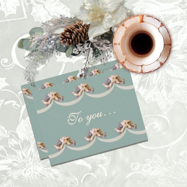 Viktoriansk Blommigt-bladet i Grönt Vykort (Skapare uppladdad)