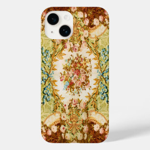 Viktoriansk blommigt ro tapestry ser rosa brun ut