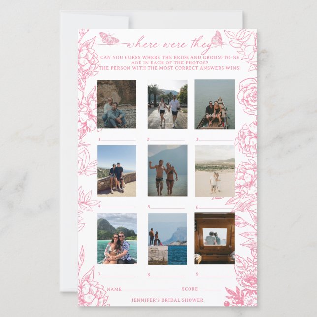 Viktoriansk Blommigt Rosa och spel för vit Möhippa (Framsida)