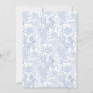 Viktoriansk Blommigt Toile in Wedgewood Blue Spara Datumet