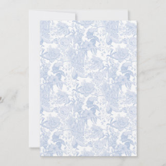 Viktoriansk Blommigt Toile in Wedgewood Blue Spara Datumet