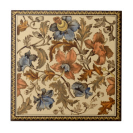 Viktoriansk blomstrande, strömsnål, 1880s Repro Kakelplatta