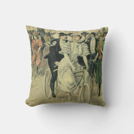 Viktoriansk brud och brudgum nygift cykel kudde