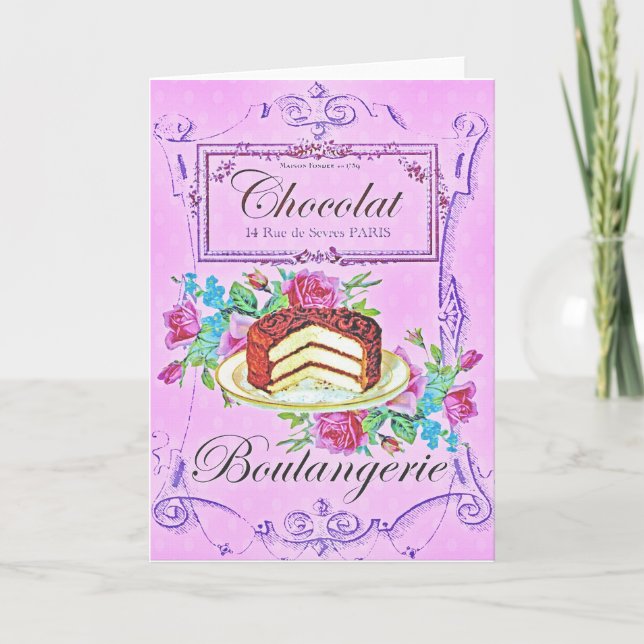 Viktoriansk chokladkaka kort (Framsida)