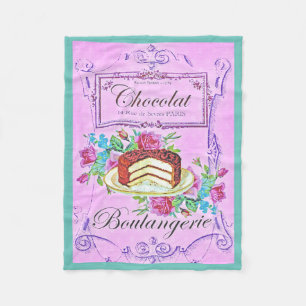 Viktoriansk chokladkaka lila teal fleecefilt