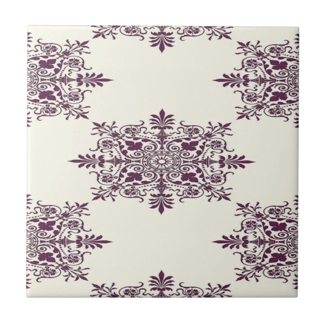 Viktoriansk dekorativ mönster kakelplatta (Framsidan)