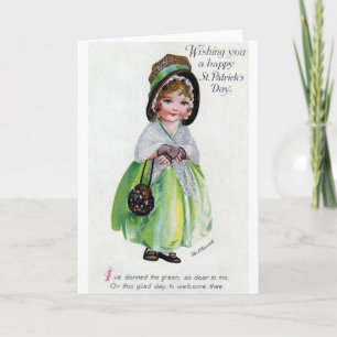 Viktoriansk donering av Grönt St. Patrick-Day Card Kort