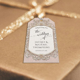 Viktoriansk Elegant Vintage Baroque Rosa Guld Presentetikett