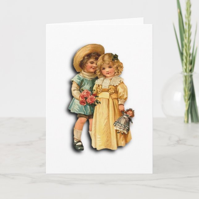 Viktoriansk Förlovning eller Bröllop-kort Meddelande (Framsida)