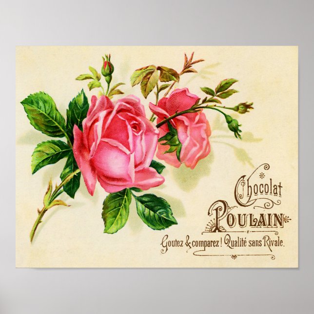 Viktoriansk Fransk Chocolate Advertisement Poster (Framsidan)