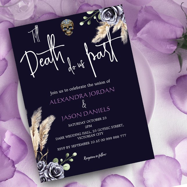 Viktoriansk gotisk gotisk bröllop inbjudningar (Victorian Gothic Goth Wedding Invitation)