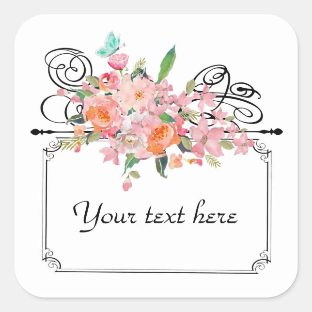 Viktoriansk hängskylt fyrkantigt klistermärke (Framsida)