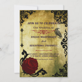 Viktoriansk inbjudan till svart och rödgotiskt brö