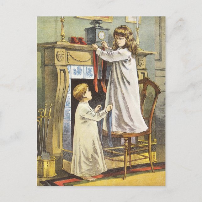 Viktoriansk jul, Barns julklappar Helg Vykort (Framsida)