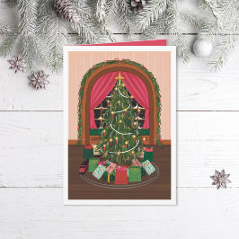 Viktoriansk jul Kväll Illustrated Helgkort