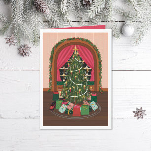 Viktoriansk jul Kväll Illustrated Helgkort