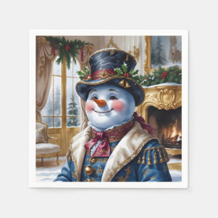 Viktoriansk juldesign i Snögubbe Pappersservett